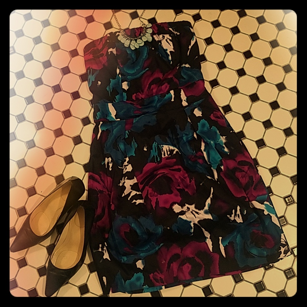 Strapless floral dress